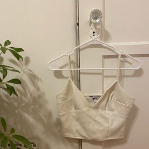 White vegan leather bralette/crop top